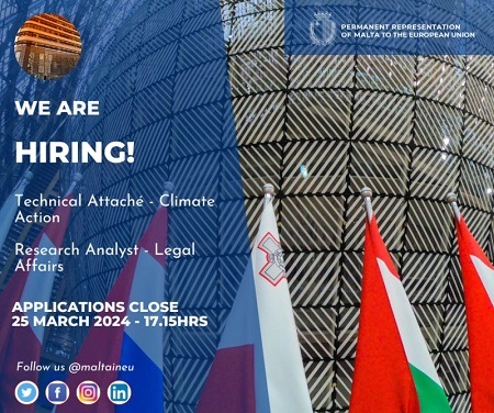 Position of Technical Attache' (Climate Action) and Research analyst Legal Affairs